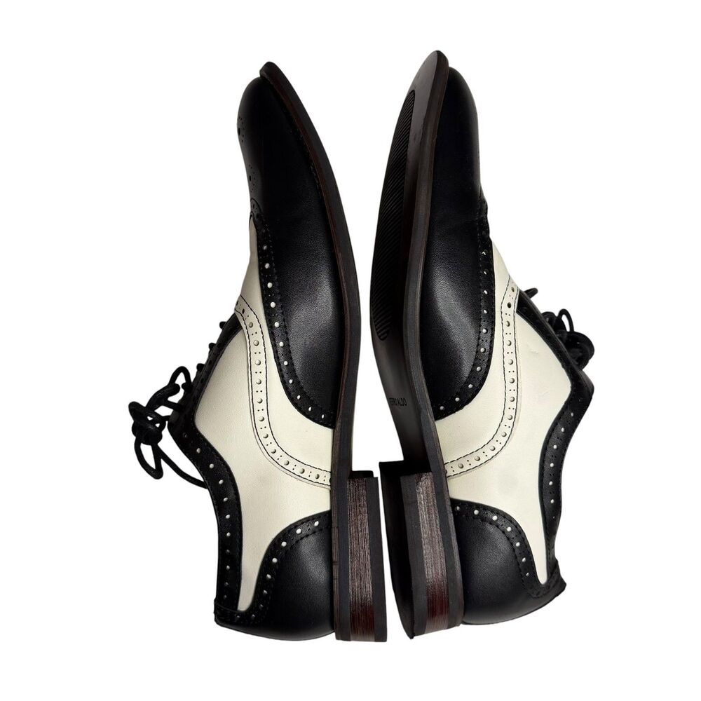 Ferro Aldo Arthur Oxford Shoes Loafers Two-Tone Leather Black White Men 7.5 - Picture 8 of 11